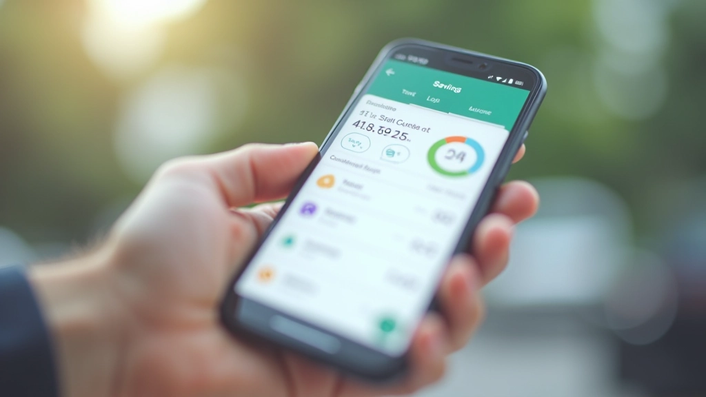 Mobile banking app interface showing savings account balance and transaction history