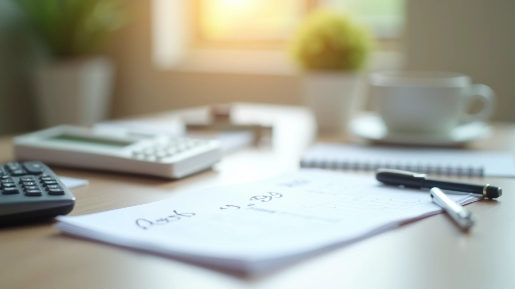 Savings calculator and planning documents showing emergency fund calculations