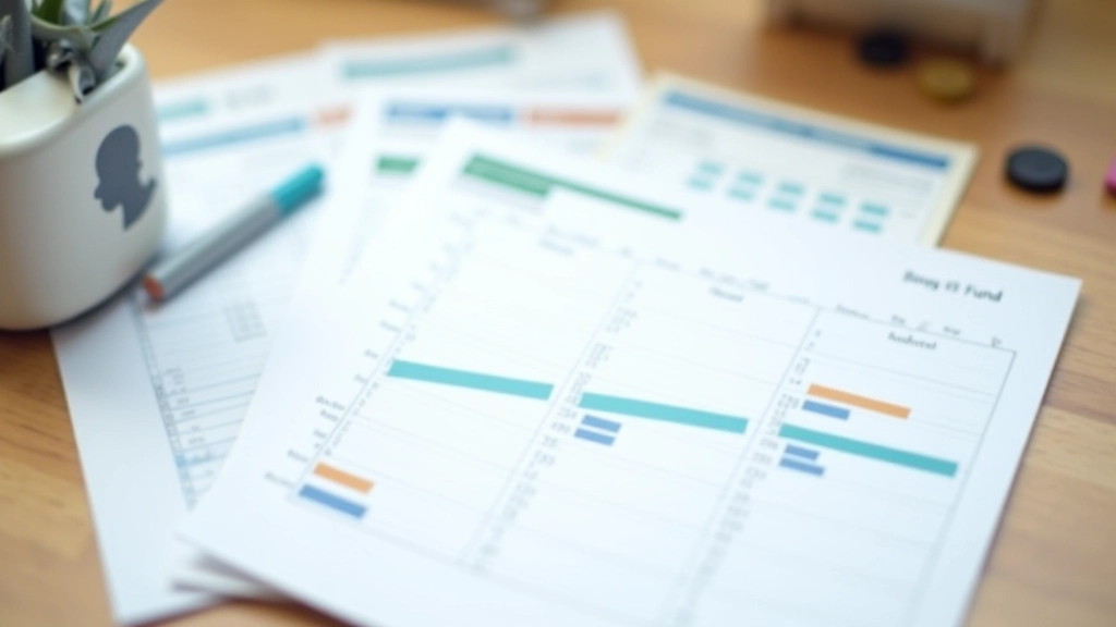 Calendar and planning documents showing three to six month timeline with milestone markers and financial goals